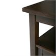 Pemberly Row Solid Wood End Table Set of 2 with Drawer in Tobacco Brown