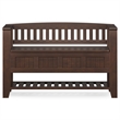 Pemberly Row Wood Storage Bench with Shelf and Cabinet in Brunette Brown