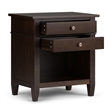 Pemberly Row Solid Wood Bedside Table in Tobacco Brown (Set of 2)