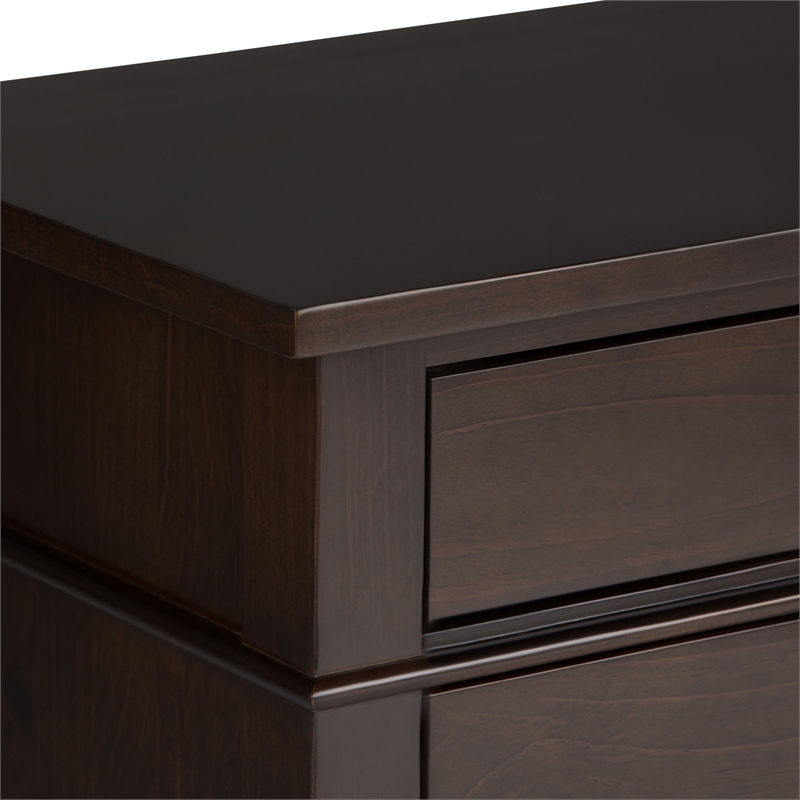 Pemberly Row Solid Wood Bedside Table in Tobacco Brown (Set of 2)