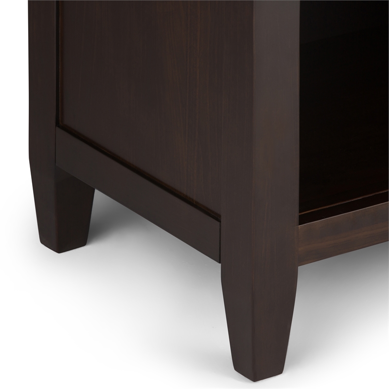Pemberly Row Solid Wood Bedside Table in Tobacco Brown (Set of 2)