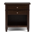 Pemberly Row Solid Wood Bedside Table in Tobacco Brown (Set of 2)