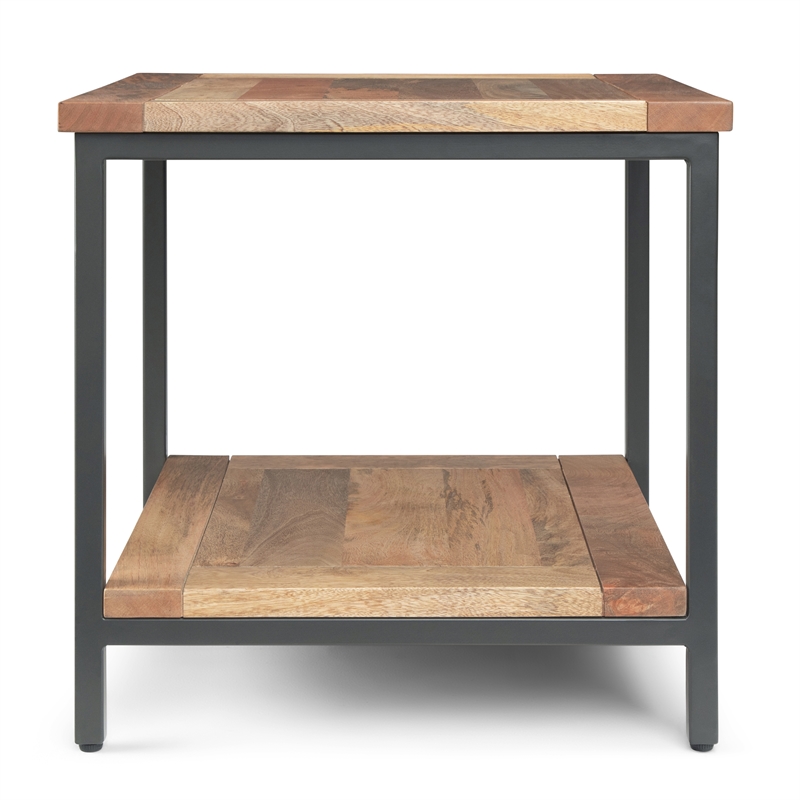 Pemberly Row Mango Wood Coffee Table & End Tables in Natural Finish Set of 3