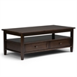 Pemberly Row Wood 3-Piece Coffee Table and End Table Set in Tobacco Brown