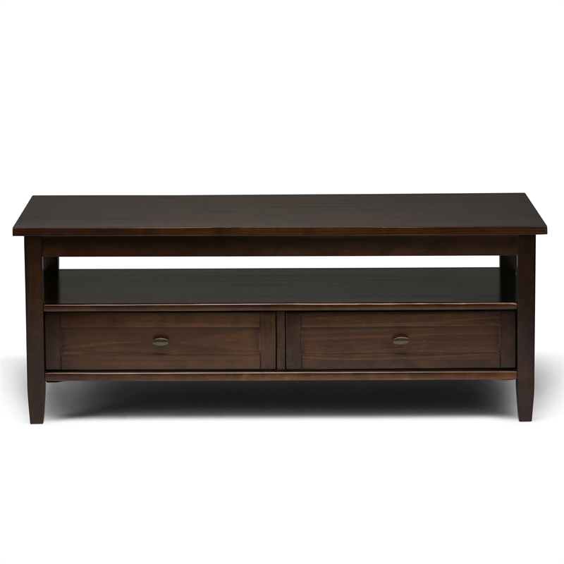 Pemberly Row Wood 3-Piece Coffee Table and End Table Set in Tobacco Brown