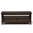 Pemberly Row Wood 3-Piece Coffee Table and End Table Set in Tobacco Brown