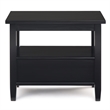 Pemberly Row Solid Wood Narrow End Table Set of 2 in Black