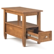 Pemberly Row Solid Wood Narrow End Table Set of 2 in Light Golden Brown
