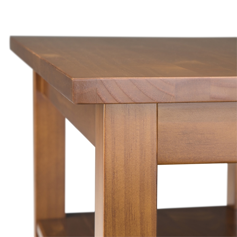 Pemberly Row Solid Wood Narrow End Table Set of 2 in Light Golden Brown