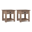 Pemberly Row Solid Acacia End Tables in Natural Aged Brown (Set of 2)