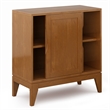 Pemberly Row Solid Hardwood Storage Cabinets Set of 2 in Teak Brown