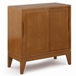 Pemberly Row Solid Hardwood Storage Cabinets Set of 2 in Teak Brown