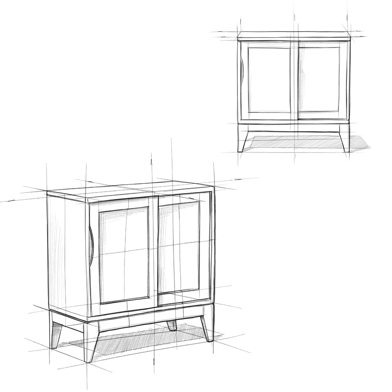 Pemberly Row Solid Hardwood Storage Cabinets Set of 2 in Teak Brown