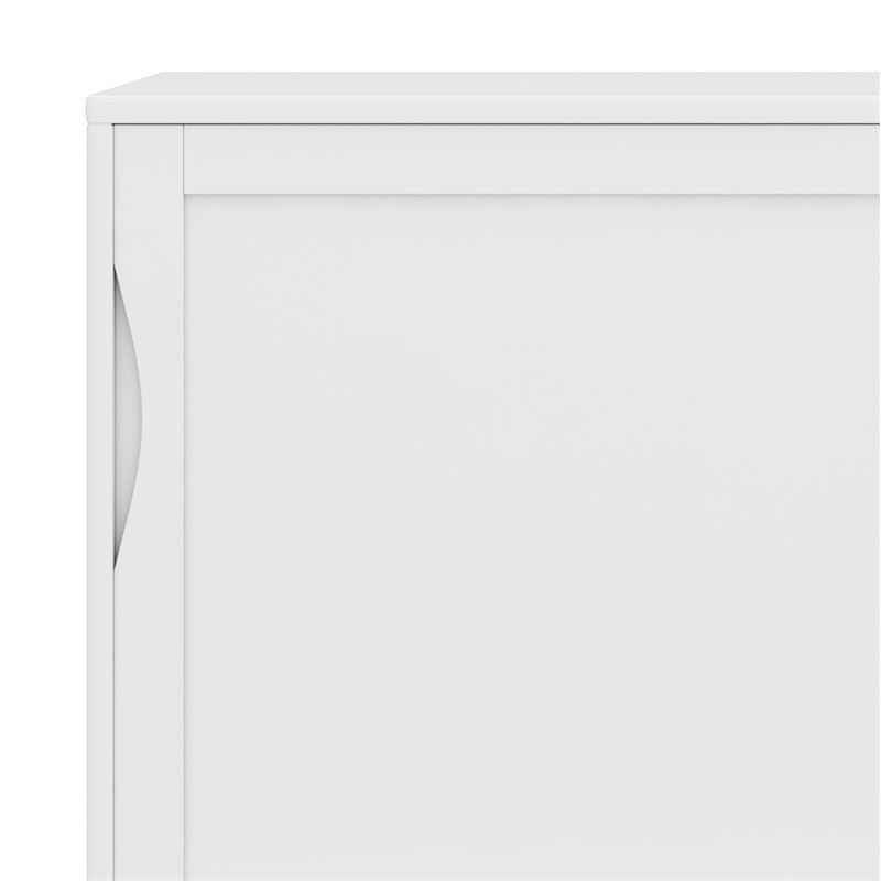 Pemberly Row Tall Storage Cabinet Set of 2 with Drawers in White