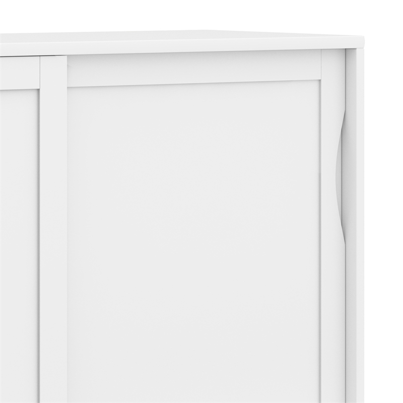 Pemberly Row Tall Storage Cabinet Set of 2 with Drawers in White