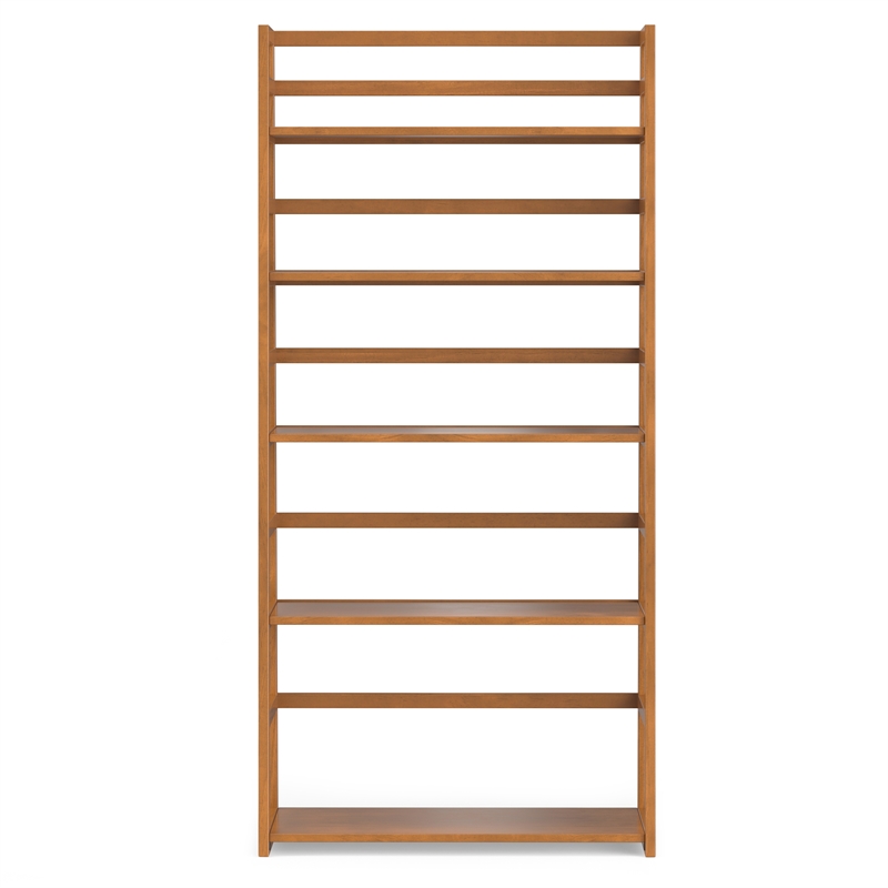 Pemberly Row Ladder Bookshelf Set of 2 Wood Light Golden Brown 30