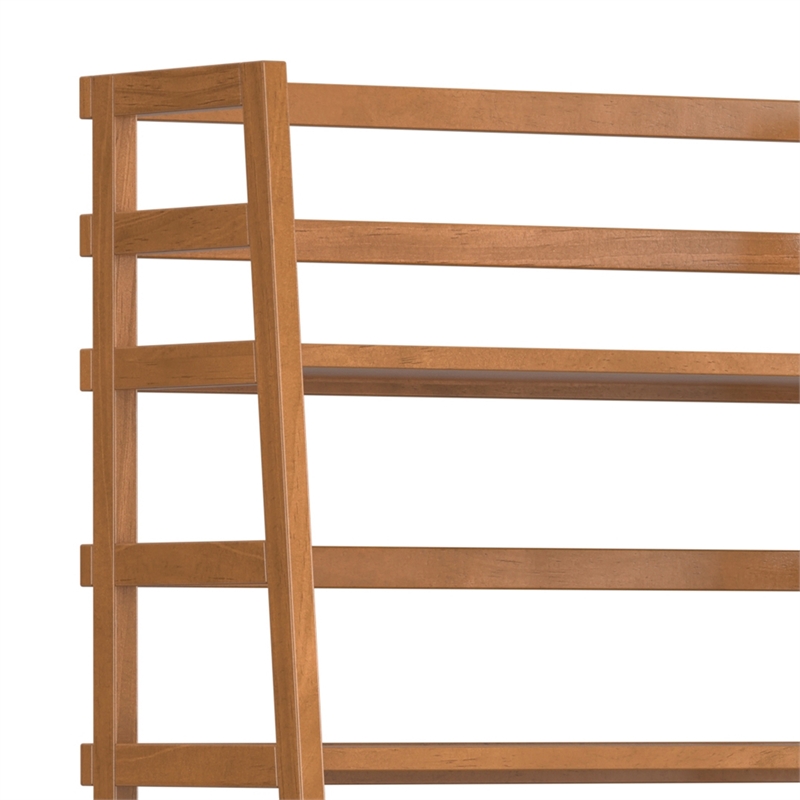 Pemberly Row Ladder Bookshelf Set of 2 Wood Light Golden Brown 30