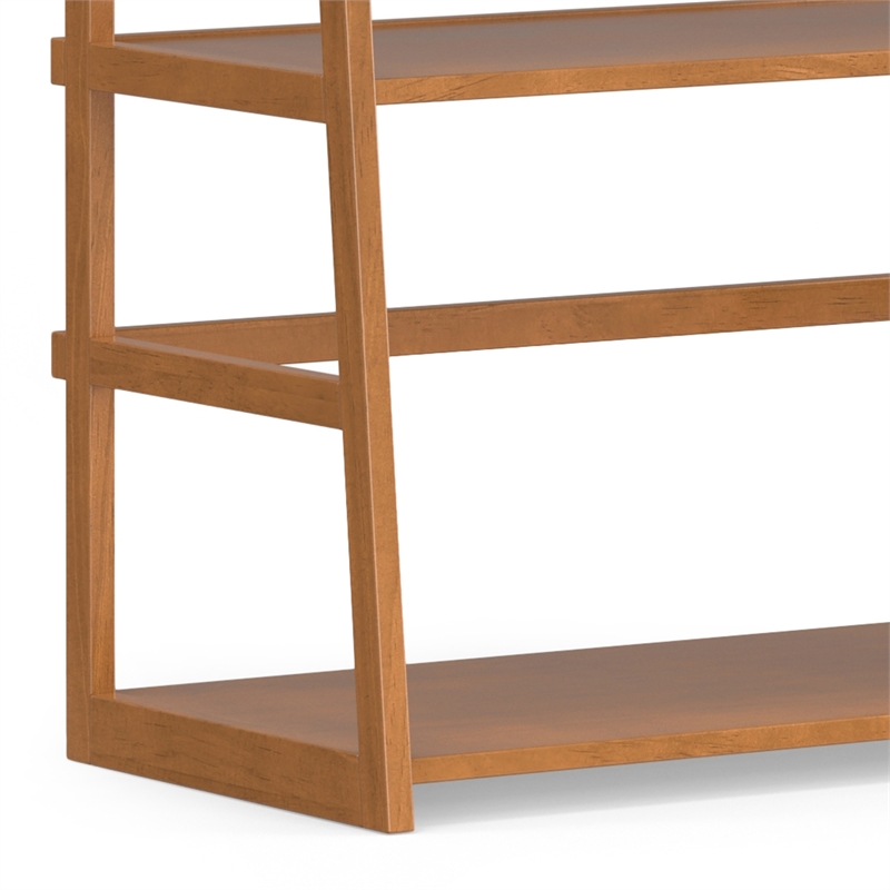 Pemberly Row Ladder Bookshelf Set of 2 Wood Light Golden Brown 30
