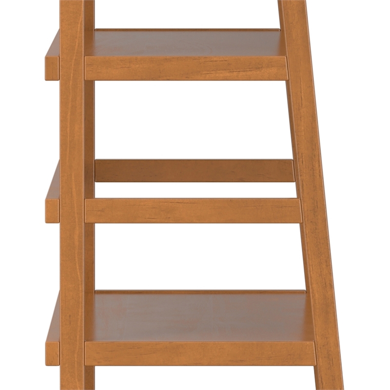Pemberly Row Ladder Bookshelf Set of 2 Wood Light Golden Brown 30