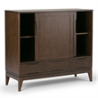 Pemberly Row Medium Storage Cabinet Set of 2 in Walnut Brown Wood