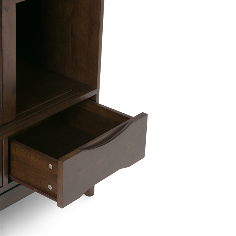 Pemberly Row Medium Storage Cabinet Set of 2 in Walnut Brown Wood