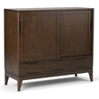 Pemberly Row Medium Storage Cabinet Set of 2 in Walnut Brown Wood