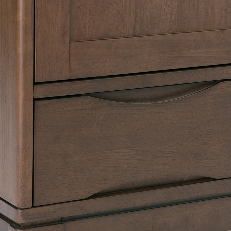 Pemberly Row Medium Storage Cabinet Set of 2 in Walnut Brown Wood