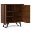 Pemberly Row Metal Tall Storage Cabinet Set of 2 with Doors in Walnut Veneer