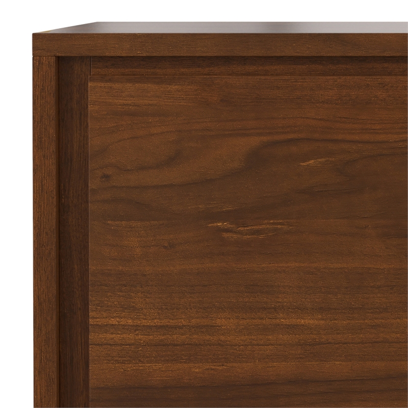 Pemberly Row Metal Tall Storage Cabinet Set of 2 with Doors in Walnut Veneer