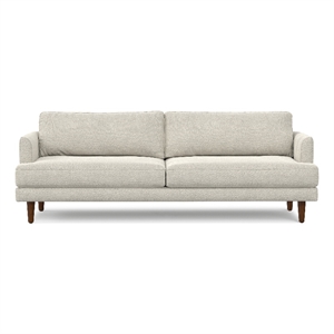 Pemberly Row 90&quot Modern Sofa Cream White Fabric w/ Wood Frame