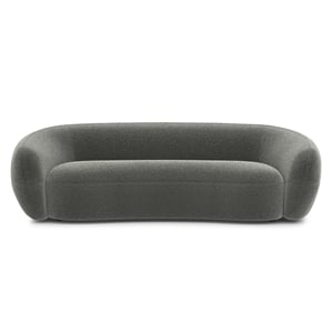 Pemberly Row 89&quot Contemporary Sofa in Stone Gray Boucle Upholstery