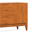 Pemberly Row Mid-Century Hardwood Sideboard Buffet in Teak Brown Finish 60