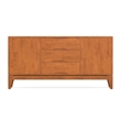 Pemberly Row Mid-Century Hardwood Sideboard Buffet in Teak Brown Finish 60