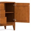 Pemberly Row Mid-Century Hardwood Sideboard Buffet in Teak Brown Finish 60