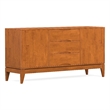 Pemberly Row Mid-Century Hardwood Sideboard Buffet in Teak Brown Finish 60
