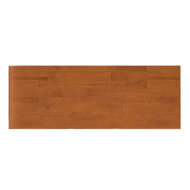Pemberly Row Mid-Century Hardwood Bookcase with Drawers in Teak Brown 42