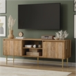 Pemberly Row 60 Inch Wood TV Stand in Natural for TVs up to 65 Inches