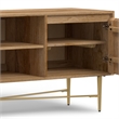 Pemberly Row 60 Inch Wood TV Stand in Natural for TVs up to 65 Inches