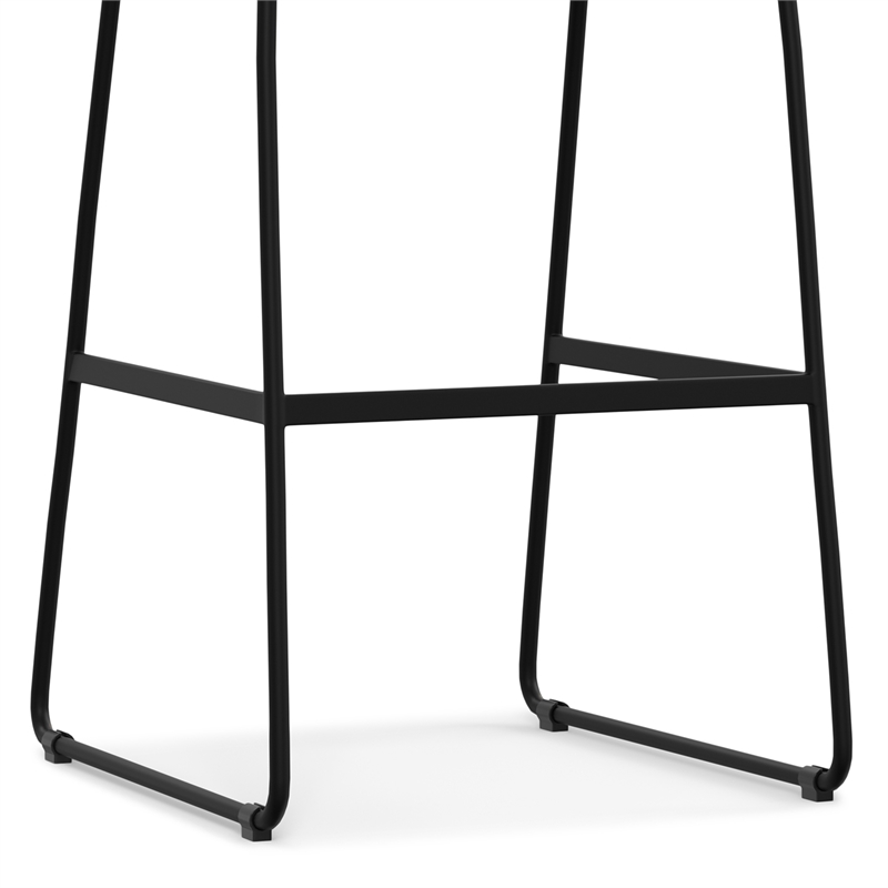 Pemberly Row Modern Bar Stool Set of 2 in Camel Brown Faux Leather