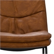Pemberly Row Modern Bar Stool Set of 2 in Camel Brown Faux Leather