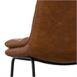 Pemberly Row Modern Bar Stool Set of 2 in Camel Brown Faux Leather