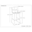 Pemberly Row Modern Bar Stool Set of 2 in Camel Brown Faux Leather