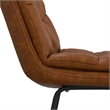 Pemberly Row Modern Bar Stool Set of 2 in Camel Brown Faux Leather