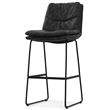 Pemberly Row Modern Bar Stool Set of 2 in Charcoal Gray Faux Leather