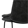 Pemberly Row Modern Bar Stool Set of 2 in Charcoal Gray Faux Leather
