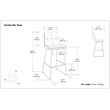 Pemberly Row Modern Bar Stool Set of 2 in Charcoal Gray Faux Leather