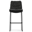 Pemberly Row Modern Bar Stool Set of 2 in Charcoal Gray Faux Leather