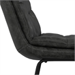 Pemberly Row Modern Bar Stool Set of 2 in Charcoal Gray Faux Leather