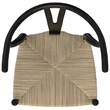 Pemberly Row Hershey Dining Chair Set of 2 in Black Wood and Rope
