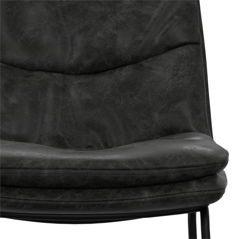 Pemberly Row Danika Counter Height Stools Set of 2 in Charcoal Gray